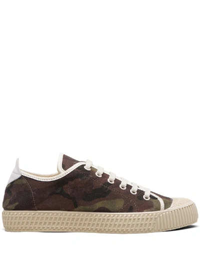 Shop Car Shoe Camouflage Print Sneakers In Brown