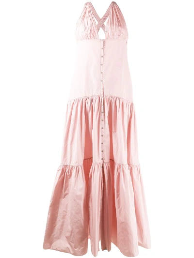 Shop Maria Lucia Hohan Chiara Flared Maxi Dress In Pink