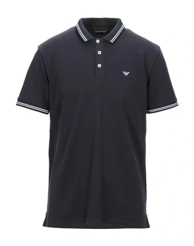 Shop Emporio Armani Polo Shirts In Dark Blue