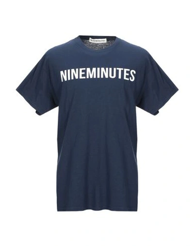 Shop Nineminutes Man T-shirt Midnight Blue Size 36 Cotton