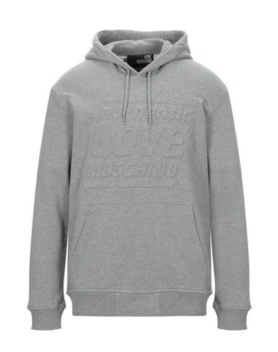Shop Love Moschino Man Sweatshirt Grey Size Xs Cotton, Elastane