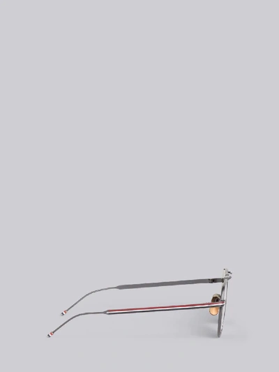 Shop Thom Browne Eyewear Tb918 - Black Iron Squared Aviator Sunglasses
