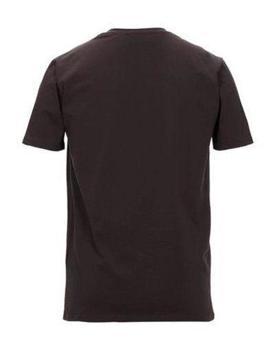 Shop Grey Daniele Alessandrini Man T-shirt Dark Brown Size M Cotton