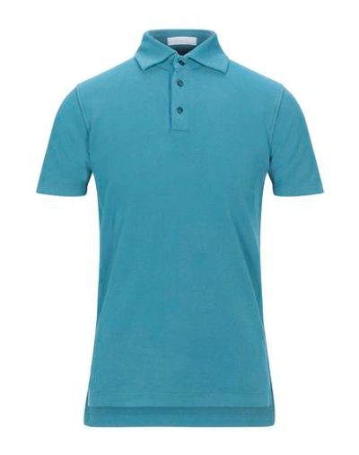 Shop Cruciani Polo Shirt In Turquoise