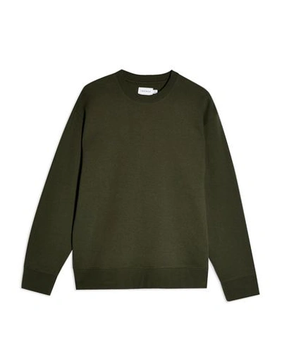 Shop Topman Sweatshirt In Dark Green