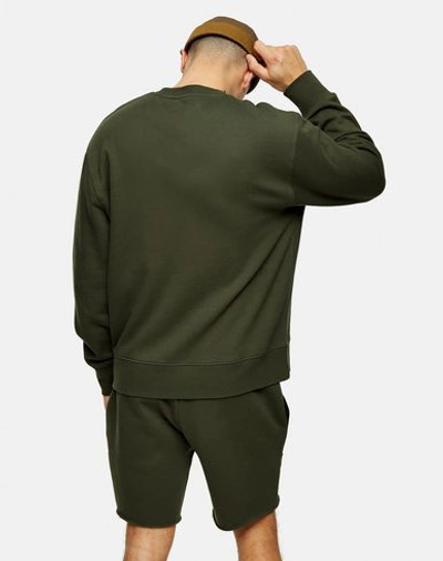 Shop Topman Sweatshirt In Dark Green