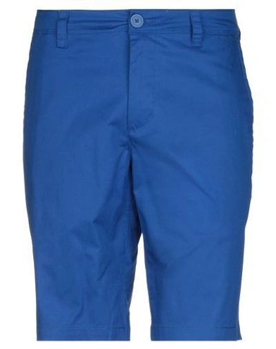 Shop Armani Exchange Man Shorts & Bermuda Shorts Bright Blue Size 28 Cotton, Elastane