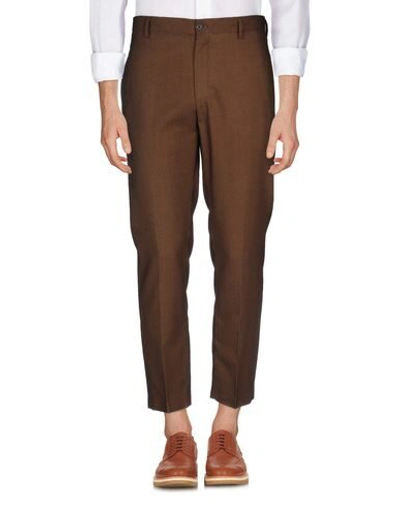 Shop Be Able Man Pants Brown Size 32 Virgin Wool