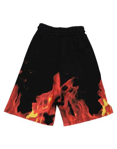 Ihs "flames" Cotton Bermuda Shorts In Black