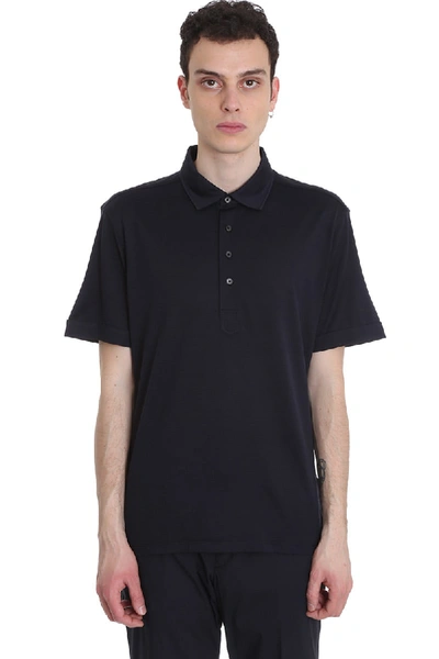 Shop Ermenegildo Zegna Polo In Blue Cotton