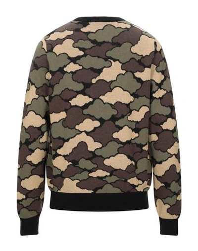 Shop Love Moschino Man Sweater Military Green Size Xxl Cotton, Wool
