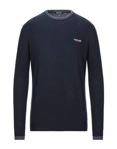 Shop Roberto Cavalli Sport Sweaters In Dark Blue
