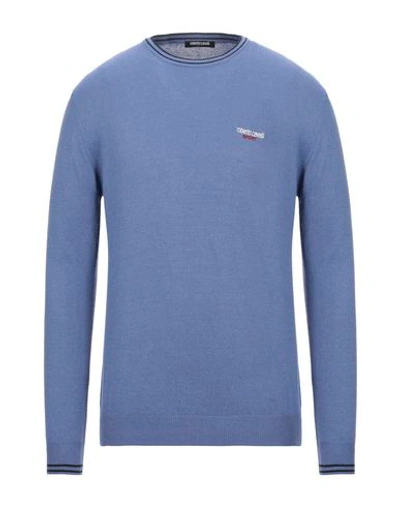 Shop Roberto Cavalli Sport Sweaters In Slate Blue