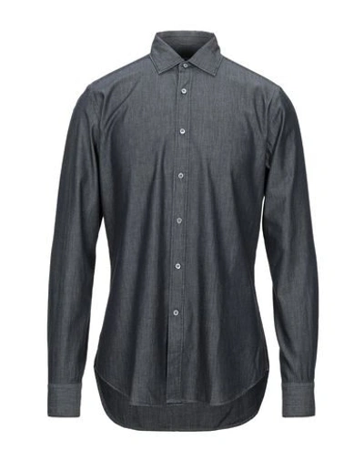 Shop Bagutta Man Shirt Steel Grey Size Xl Cotton