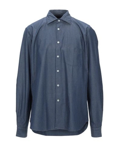 Shop Borsa Man Shirt Midnight Blue Size 15 ½ Cotton