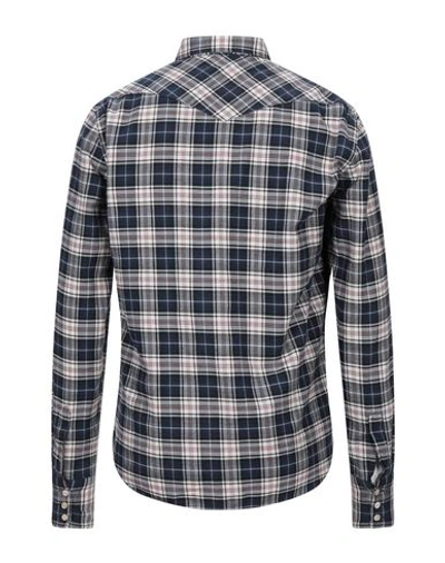 Aglini Checked Shirt In Dark Blue