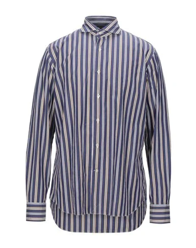 Shop Alessandro Gherardi Striped Shirt In Dark Blue