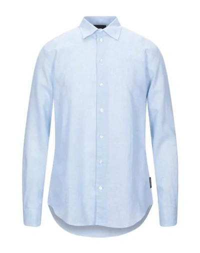 Shop Emporio Armani Shirts In Sky Blue