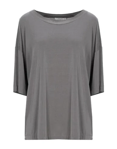 Shop Kangra Cashmere Kangra Woman T-shirt Lead Size 8 Cupro, Elastane In Grey