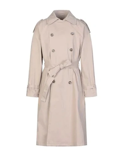 Shop American Vintage Man Overcoat Grey Size S/m Cotton, Elastane