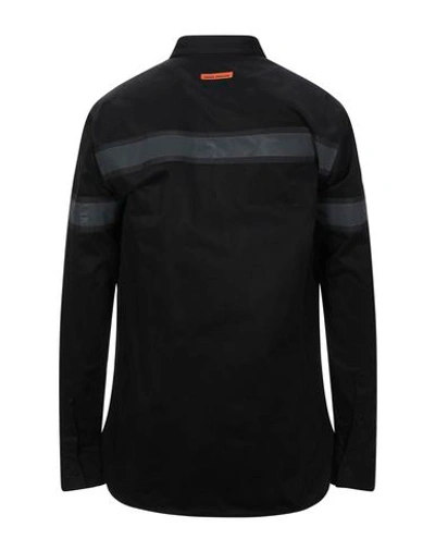 Shop Heron Preston Man Shirt Black Size S Cotton, Polyester, Polyurethane