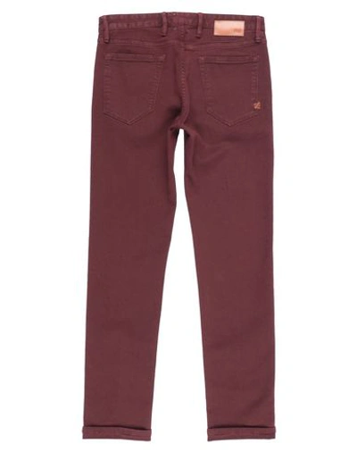 Pt05 Denim Pants In Maroon