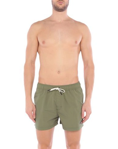 Shop Bear Swim Shorts In Military Green