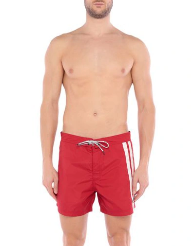 Shop Bear Swim Shorts In Red