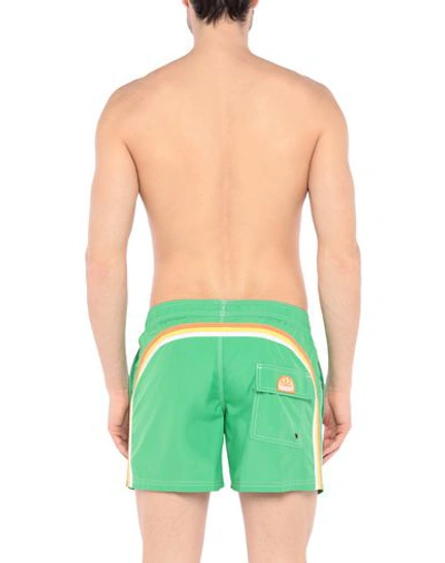 Shop Sundek Man Swim Trunks Green Size Xl Polyester