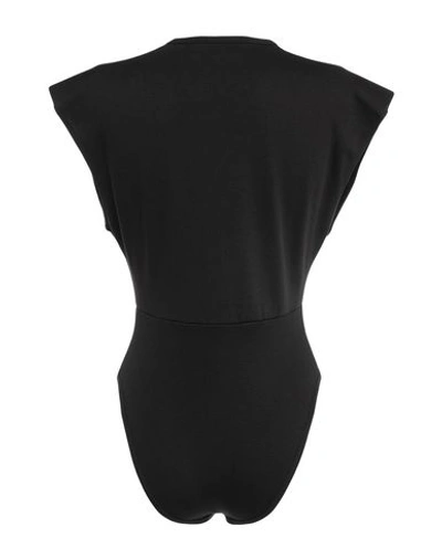 Shop Gcds Woman Bodysuit Black Size L Cotton, Elastane