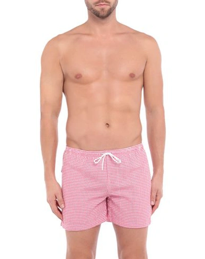 Shop Mp Massimo Piombo Swim Shorts In Red