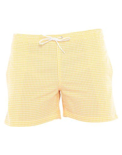 Shop Mp Massimo Piombo Man Swim Trunks Yellow Size Xxl Cotton, Polyester