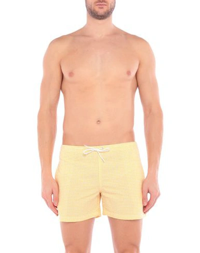 Shop Mp Massimo Piombo Man Swim Trunks Yellow Size Xxl Cotton, Polyester