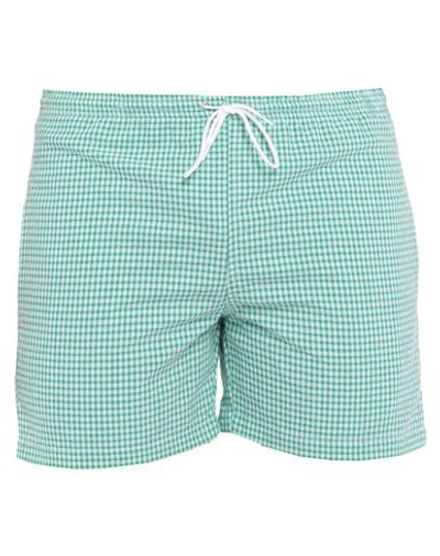 Shop Mp Massimo Piombo Man Swim Trunks Green Size Xxl Cotton, Polyester