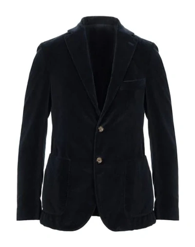 Shop Eleventy Suit Jackets In Dark Blue