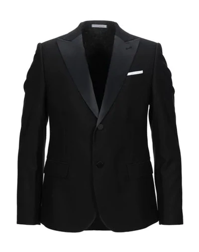 Shop Grey Daniele Alessandrini Man Blazer Black Size 40 Polyester, Viscose, Elastane
