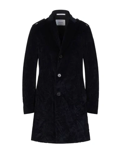 Shop Aglini Overcoats In Dark Blue