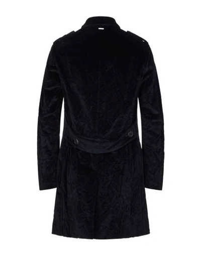 Shop Aglini Overcoats In Dark Blue
