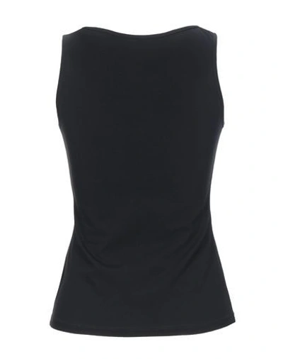 Shop Moschino Sleeveless Undershirts In Black