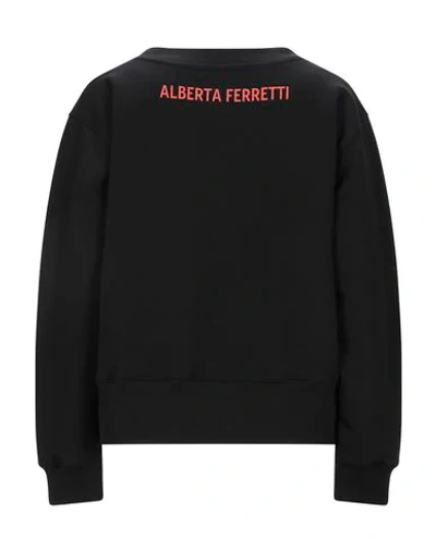 Alberta Ferretti Topo Gigio Print Cotton Sweatshirt In Black