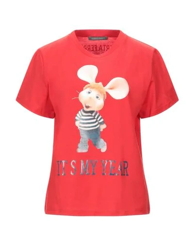 Shop Alberta Ferretti Woman T-shirt Red Size Xs Cotton