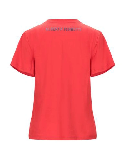 Shop Alberta Ferretti Woman T-shirt Red Size Xs Cotton
