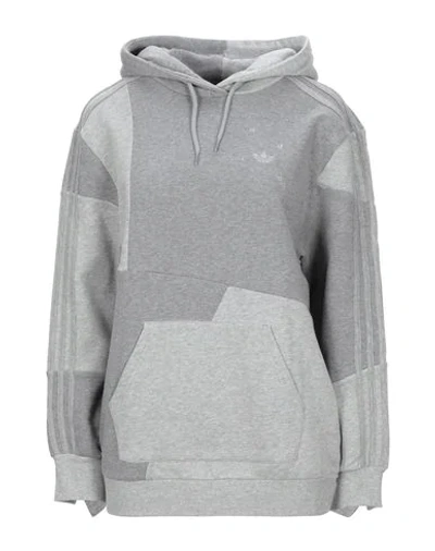 Shop Adidas Originals Hooded Sweatshirt In Light Grey