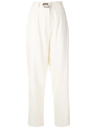 Shop Framed Borgonha Tailored Trousers In White