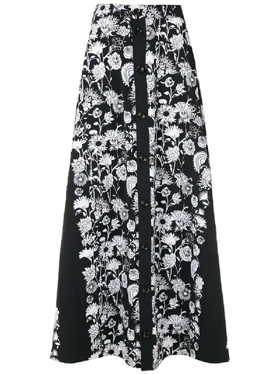 Shop Amir Slama Margarida Printed Maxi Skirt In Black