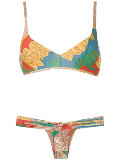 Shop Amir Slama Cocar Francês Bikini Set In Multicolour