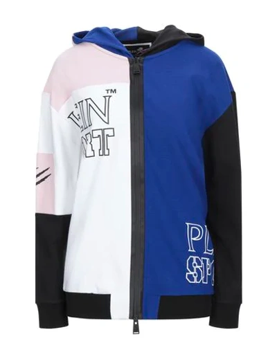 Shop Plein Sport Hooded Sweatshirt In Bright Blue