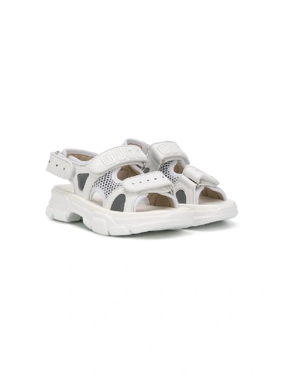 Shop Gucci Touch Strap Sandals In White