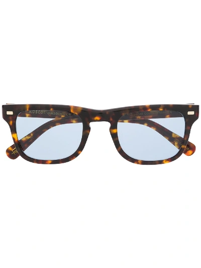 Shop Moscot Kavell Square-frame Sunglasses In Brown