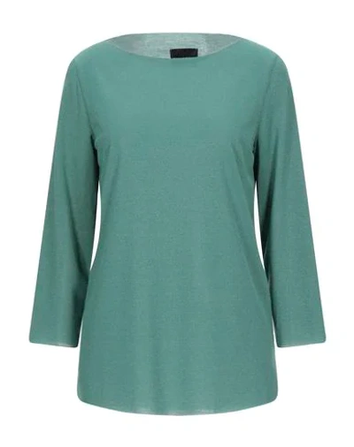 Shop Atos Lombardini Woman T-shirt Green Size 8 Viscose, Polyester, Polyamide, Elastane
